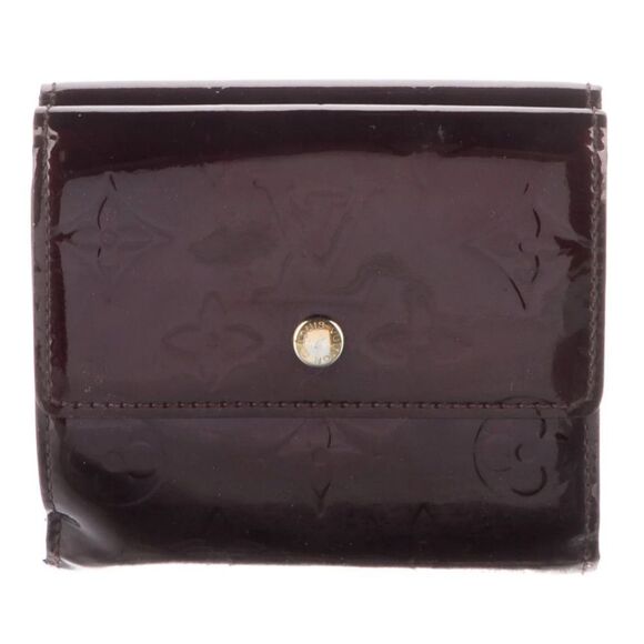 *Louis Vuitton* Burgundy Vernise Patent Elise Bifold Wallet